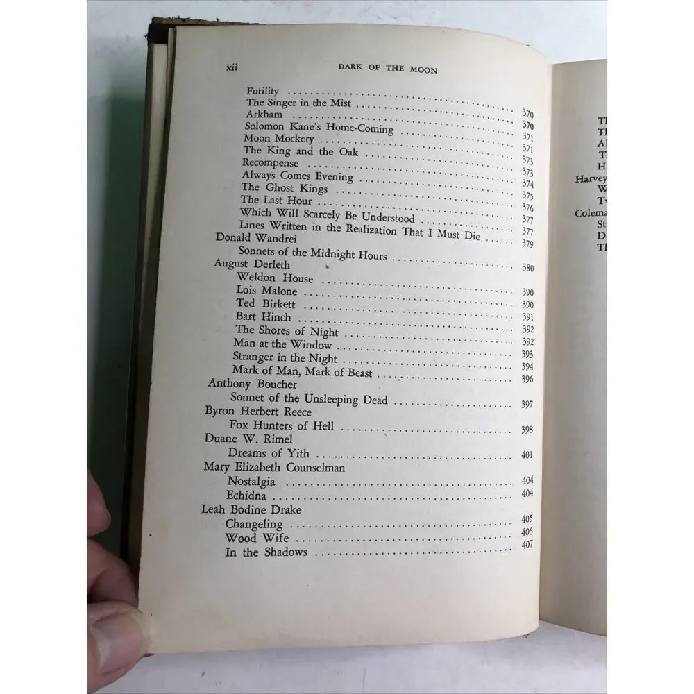 DARK OF THE MOON August Derleth Editor 1947 First Edition Poems Fantasy Macabre